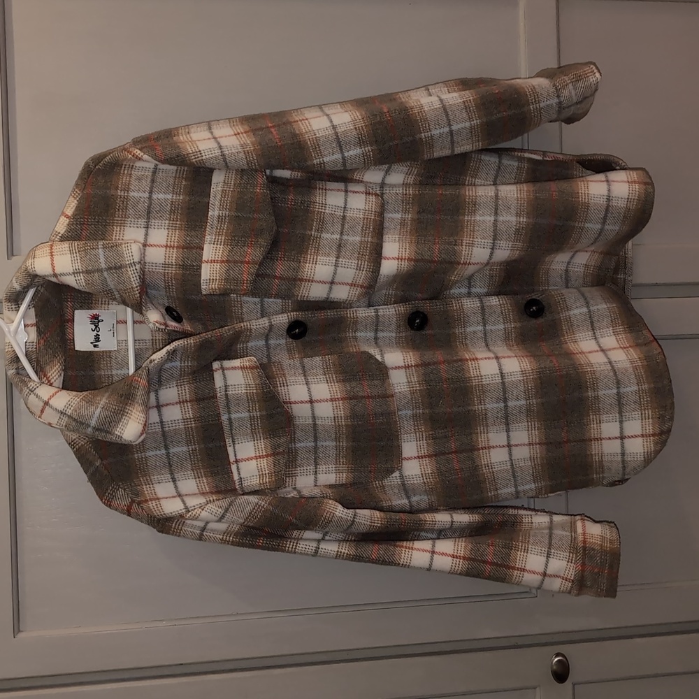 Oversized Heavy Flannel Jacket Coat Miss Selfie Size L